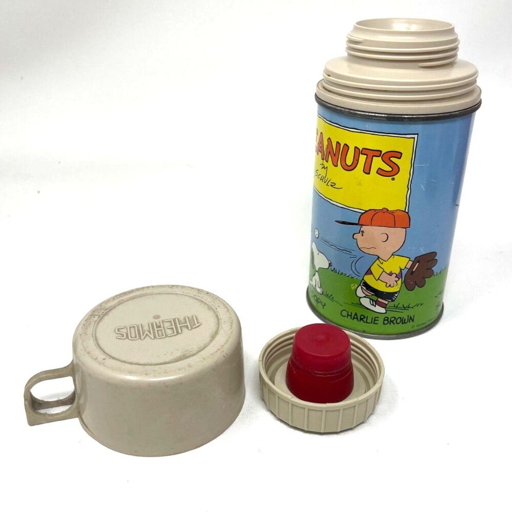 Rare Vintage Peanuts Thermos Charles Schultz 1959 Beverage Lunchbox Bottle #2868
